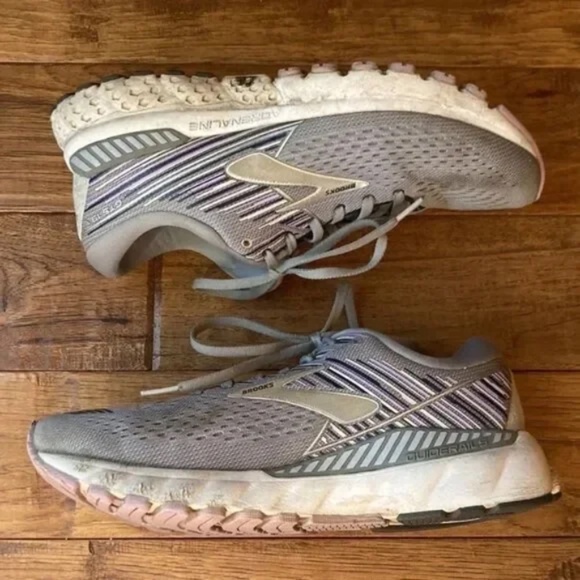 Brooks Adrenaline 19 Cushioned Running Shoes Gray Purple Women's Size 9.5 - Picture 10 of 12